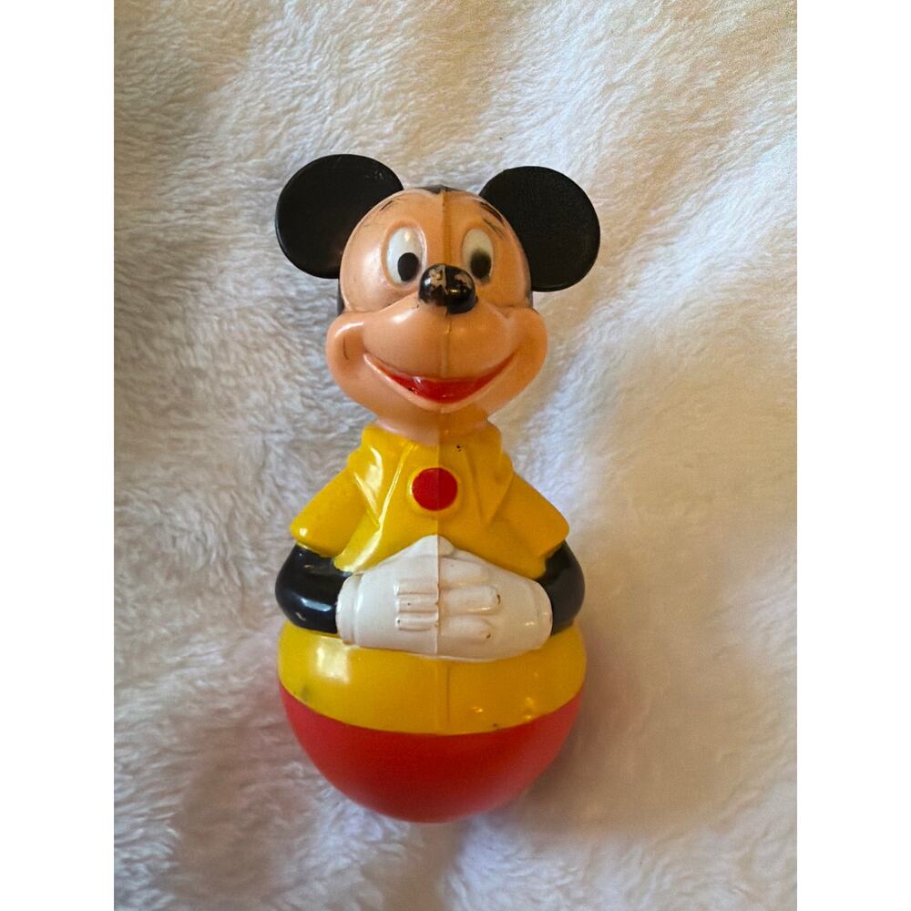 Vintage 1975 Gabriel Industries Mickey Mouse Roly Poly Weeble Wobble Toy Rare